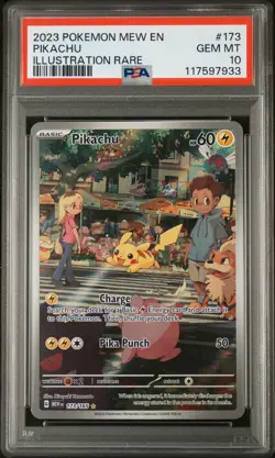 2023 POKEMON MEW EN-151 ILLUSTRATION RARE #173 PIKACHU PSA 10 - Image 1