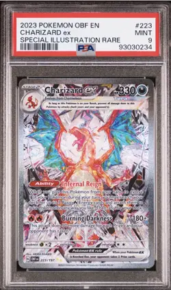 2023 POKEMON OBF EN-OBSIDIAN FLAMES SPECIAL ILLUSTRATION RARE CHARIZARD EX PSA 9 - Image 1