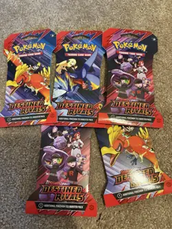 Pokemon TCG Destined Rivals Sleeved Booster Pack Lot of 5 New Factory Sealed - Image 1