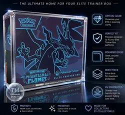 4 X Pokemon Elite Trainer Box & 1 X Mega Charizard UPC Arcylic Caae - Image 1