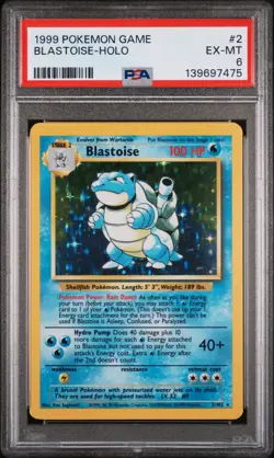 1999 POKEMON BASE SET UNLIMITED #2 BLASTOISE-HOLO PSA 6 - Image 1