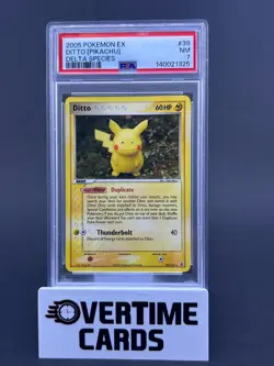 2005 POKEMON EX DELTA SPECIES #39 DITTO [PIKACHU] PSA 7 - Image 1