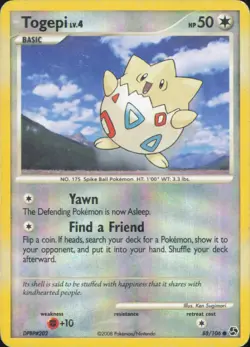 Togepi 88/106 Common Great Encounters Pokemon Reverse Holo Damaged - Image 1