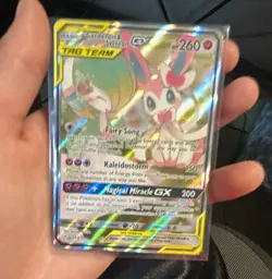 Gardevoir & Sylveon GX TAG TEAM Ultra Rare Full Art Holo 260 HP 205/214 - Image 1