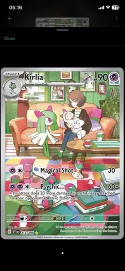 Pokemon TCG - Kirlia 212/198 Illustration Rare - Scarlet & Violet - ACE 10 RARE - Image 2
