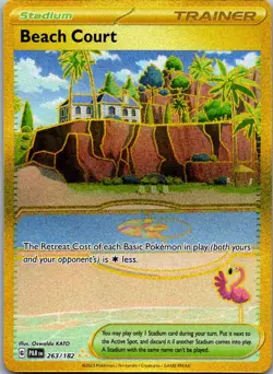 Beach Court 263/182 Hyper Rare Paradox Rift Pokemon Holo Near Mint - Image 1