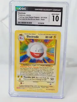 CGC 10 Electrode 011/034 Pokemon TCG Classic 2023 Charizard Ho-Oh Deck Holo GEM - Image 1