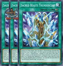 Yugioh! 3x Sacred Beasts Thunderclap CORI-EN049 Common 1st Ed NM - Image 1