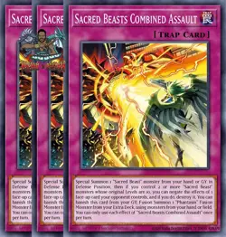 Yugioh! 3x Sacred Beasts Combined Assault CORI-EN066 Common 1st Ed NM - Image 1