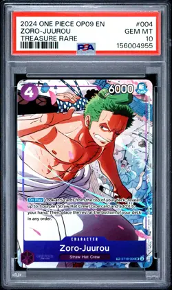 2024 ONE PIECE OP09-EMPERORS IN THE NEW WORLD TREASURE RARE ZORO-JUUROU PSA 10 - Image 1