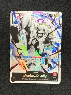 Monkey D Luffy Parallel ST21-001 Alt Art Starter Deck Gear 5 Foil Clean Grade It - Image 1