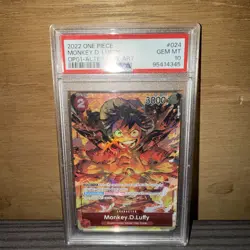 2022 One Piece OP01 EN Alternate Art #024 Monkey D Luffy PSA 10 Gem Mint English - Image 1