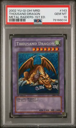 💎 PSA 10 Thousand Dragon 1st Ed Yugioh MRD-143 metal lob bgs 💎 - Image 1
