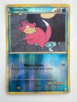 Pokemon TCG Slowpoke 81/123 HeartGold SoulSilver Reverse Holo L@@K! - Image 1