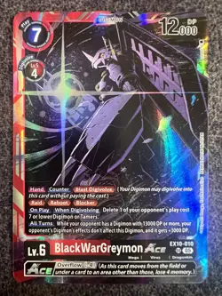 Digimon Card Game BlackWarGreymon ACE EX10-010 SR Sinister Order NM - Image 1