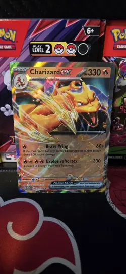 Pokemon Charizard EX Double Rare Holo Card 006/165 SV Scarlet and Violet 151 - Image 1