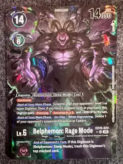 Digimon Card Game Belphemon: Rage Mode EX10-022 SR Alternate Art NM - Image 1