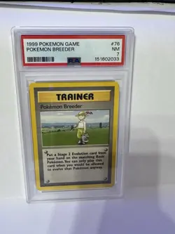 Pokemon 1999 Base Set Pokemon Breeder 076/102 Trainer Rare English PSA 7 - Image 1