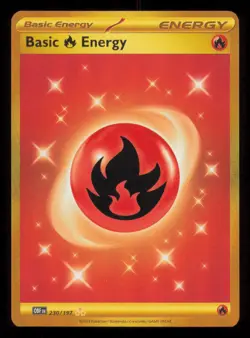 Basic Fire Energy 230/197 Hyper Rare Obsidian Flames Pokemon Near Mint - Image 1