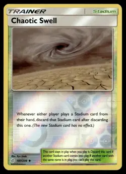 2019 SM - Cosmic Eclipse Chaotic Swell #187/236 Reverse Holo Pokemon 62R1 - Image 1