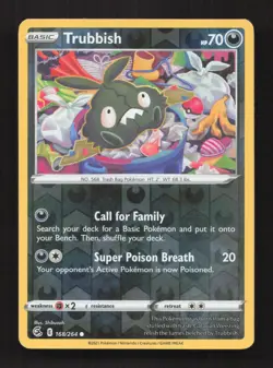 Trubbish 168/264 Common Fusion Strike Pokemon Reverse Holo Moderately Played - Image 1