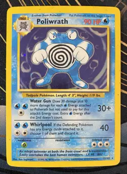 Poliwrath 13/102 1999 Pokemon Base Set Holo Unlimited - Image 3