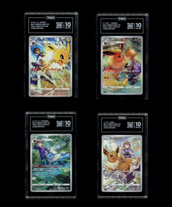 SET of 4 TAG 10 GEM MINT Japanese Pokemon FLAREON EEVEE JOLTEON VAPOREON S8b - Image 1