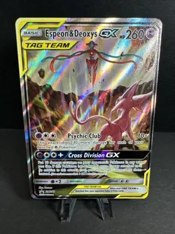 Espeon & Deoxys GX SM240 Tag Team Black Star Promo NM Pokemon TCG - Image 1