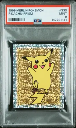 1999 MERLIN POKEMON #S30 PIKACHU-PRISM PSA 9 MINT - Image 1