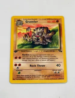 1st Edition Graveler Pokemon Card 1999 Fossil Set WOTC 37/62 - Image 1