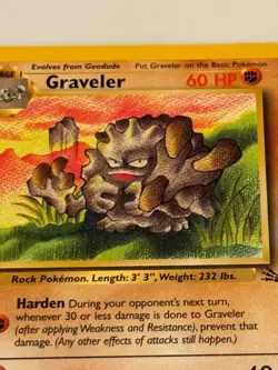 1st Edition Graveler Pokemon Card 1999 Fossil Set WOTC 37/62 - Image 2