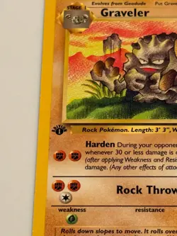 1st Edition Graveler Pokemon Card 1999 Fossil Set WOTC 37/62 - Image 3