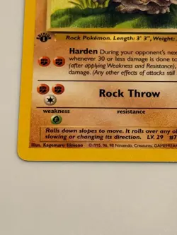 1st Edition Graveler Pokemon Card 1999 Fossil Set WOTC 37/62 - Image 4