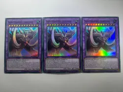 3 x Transcendosaurus Gigantozowler WISU-EN003 Super Rare 1st YuGiOh Playset NM - Image 1