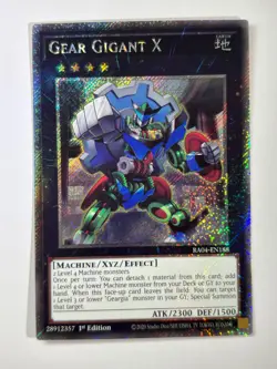 Gear Gigant X RA04-EN188 Platinum Secret Rare 1st Edition YuGiOh Card - Image 1