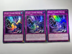 3 x Deadly Zombie Breath MZMU-EN010 Super Rare 1st Edition YuGiOh Playset NM - Image 1