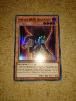 MASKED HERO DUSK CROW MZMU-EN014 SUPER RARE 1st EDITION YUGIOH *NEW & MINT* - Image 1
