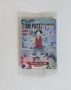 Sealed One Piece Monkey D Luffy US VOYAGE College Basketball Promo Card P-055 - Image 1