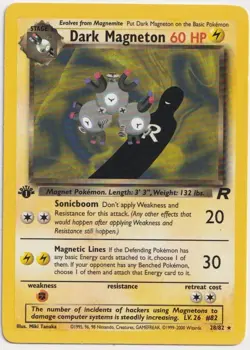 Vintage Pokemon TCG Dark Magneton 28/82 1st Edition Team Rocket Non Holo LP NM - Image 1