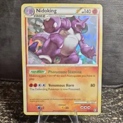 2010 Pokemon NIDOKING Triumphant Set CRACKED ICE HOLO Bleed Promo Card 6/102 EX - Image 1