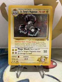 Lt. Surge's Magneton 8/132 Pokemon Gym Heroes Unlimited Holo Rare Card NM - Image 1