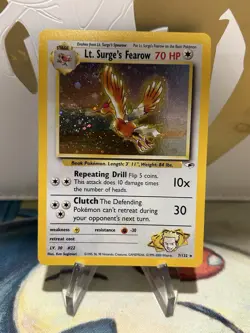 Lt. Surge's Fearow 7/132 Pokemon Gym Heroes Unlimited Holo Rare Card WOTC NM - Image 1