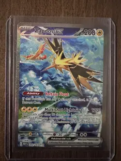 Pokemon Zapdos ex Ultra Rare Full Art Holo Scarlet & Violet 151 202/165 Card NM! - Image 1