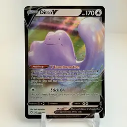 Ditto V 050/072 Shining Fates Ultra Rare Holo Pokemon Card NM - Image 1