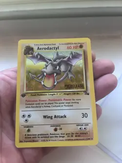 1st Edtion Pre Release Aerodactyl 1/62 Pokemon Card WOTC Fossil Set Ex Condtion - Image 1