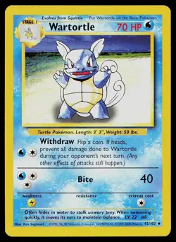 Pokemon Card Base Set Wartortle 42/102 Uncommon 1999-2000 4th Print UK Exclusive - Image 1