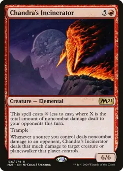 Magic the Gathering MTG Chandra's Incinerator Foil R Core Set 2021 136 NM - Image 1