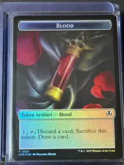 Vampire // Blood Token INR 7/21 Magic MTG FOIL NM - Image 2
