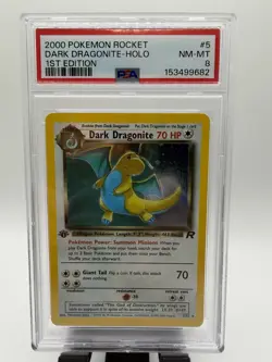 2000 POKEMON TEAM ROCKET - #5 DARK DRAGONITE [1ST EDITION] HOLO - PSA 8 - Image 2