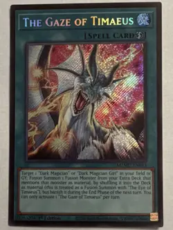 Konami Yu-Gi-Oh! TCG The Gaze of Timaeus MZMU-EN013 1st Ed Secret Holo GEM Rare - Image 1